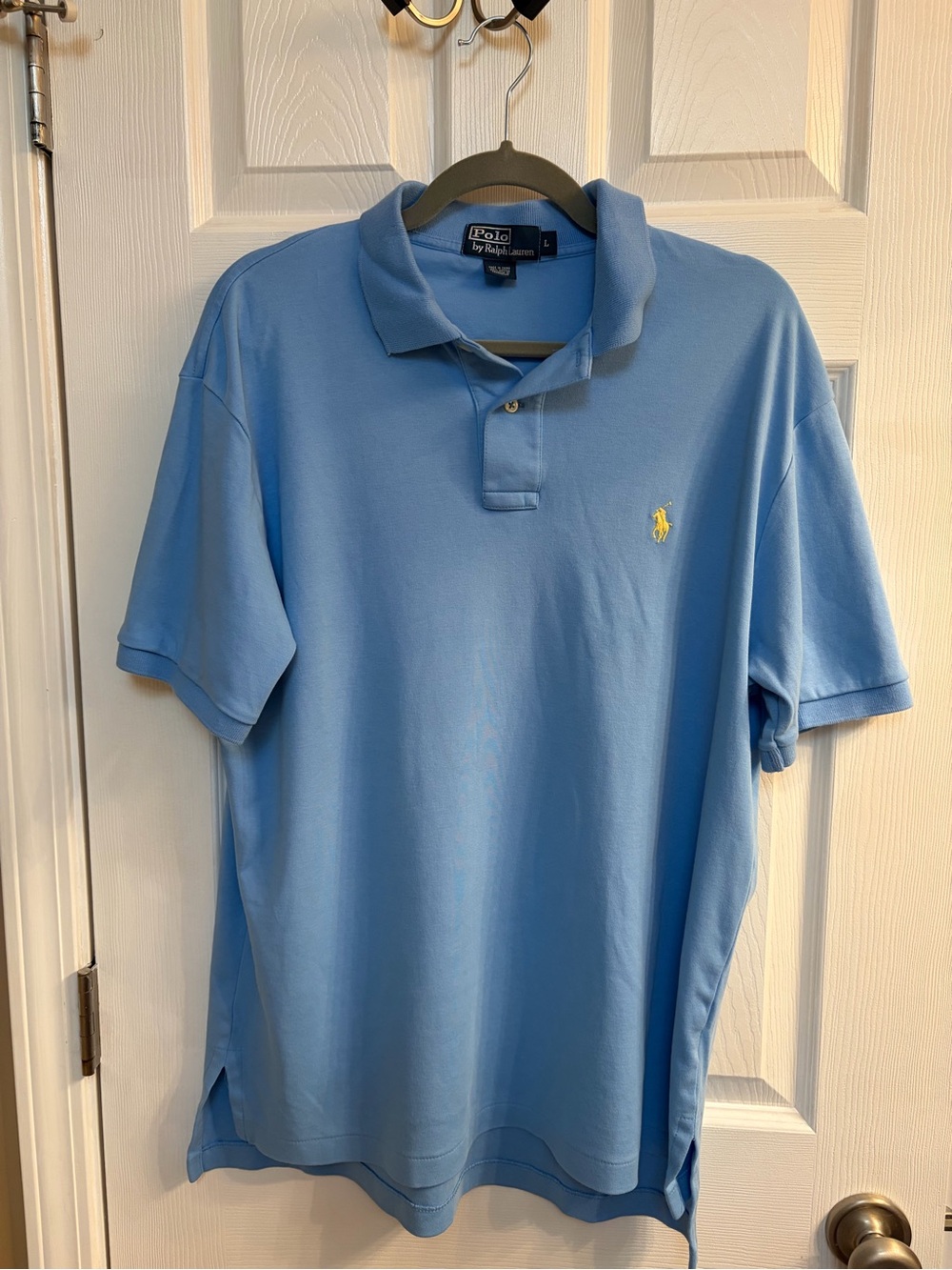 Ralph Lauren Light Blue Polo with Yellow Pony Embroidery